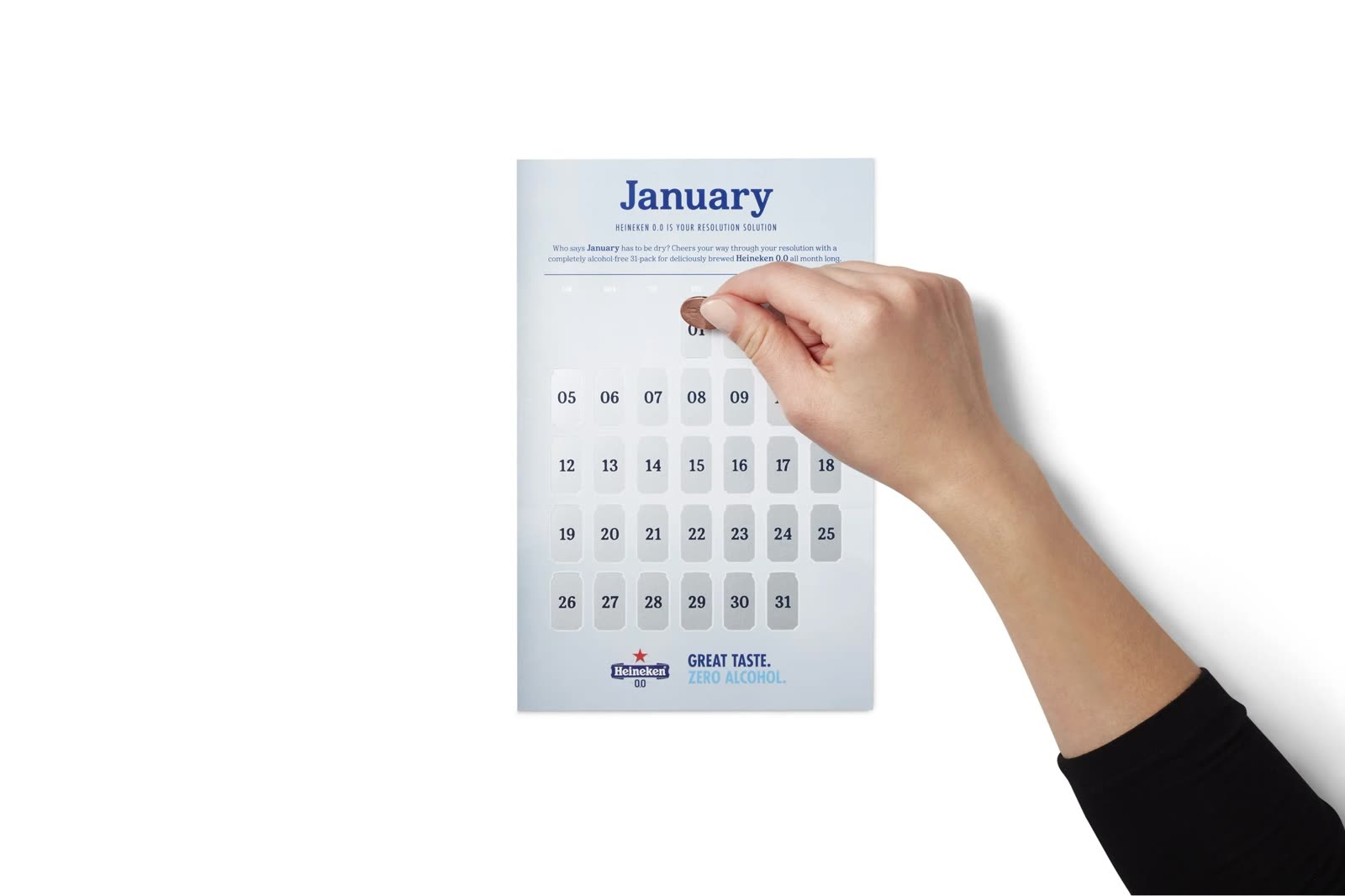 January Dry Pack scratch-off calendar