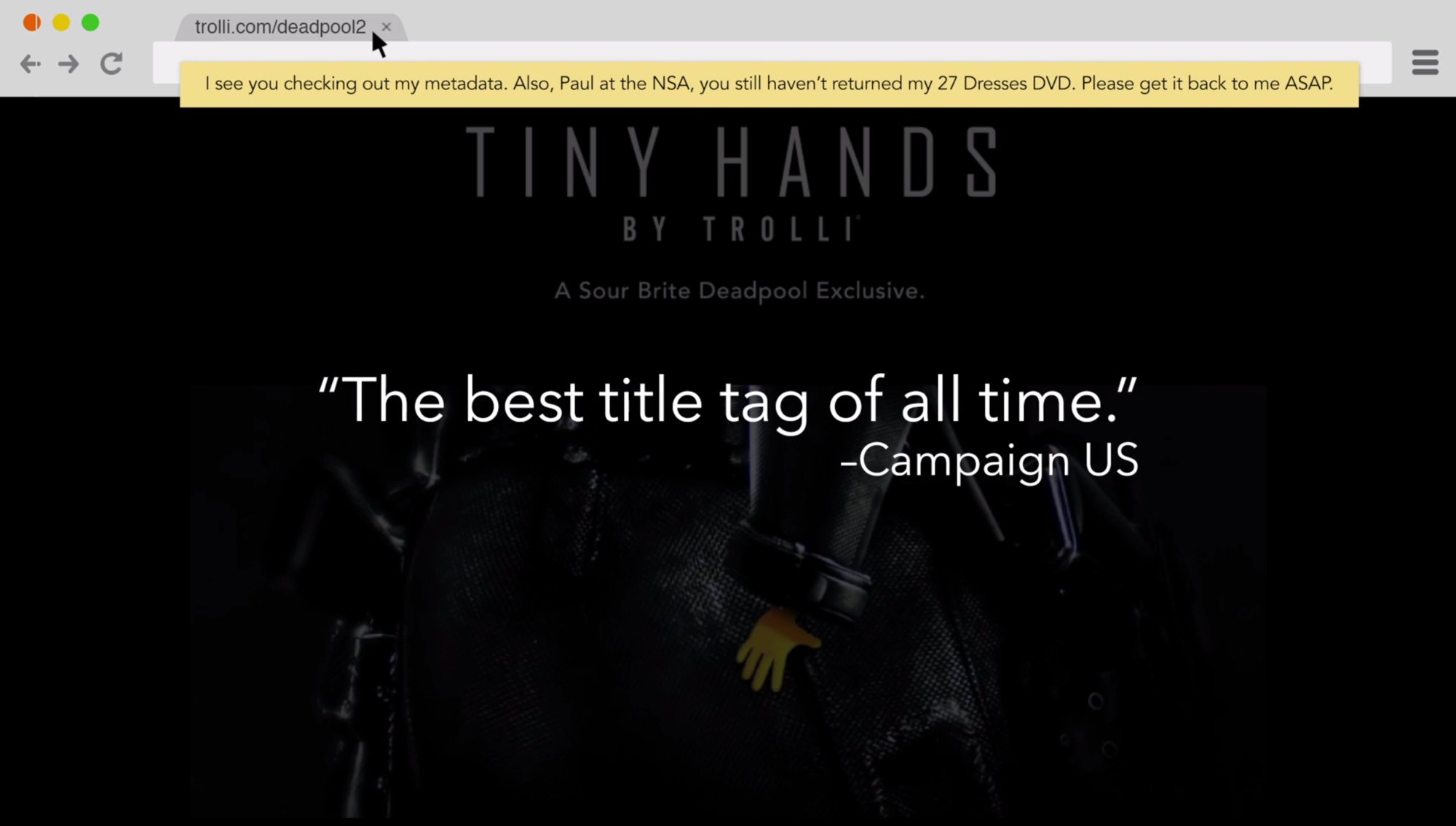 Browser tab showing the Tiny Hands title tag